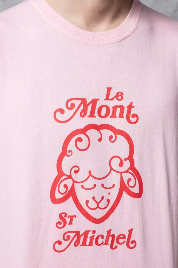 Le Mont St Michel - Tolino Vintage Print T Shirt: Pink