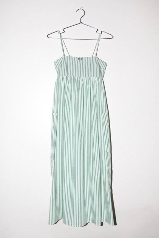 KkCo - Pierced Limestone Dress: Striped Seaweed