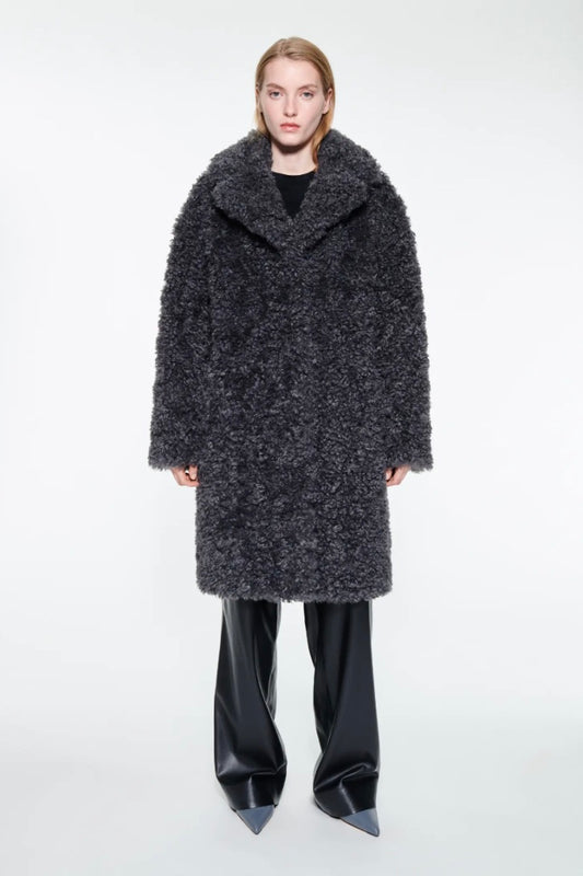 Stand Studio - Camille Cocoon Coat: Smoke Grey