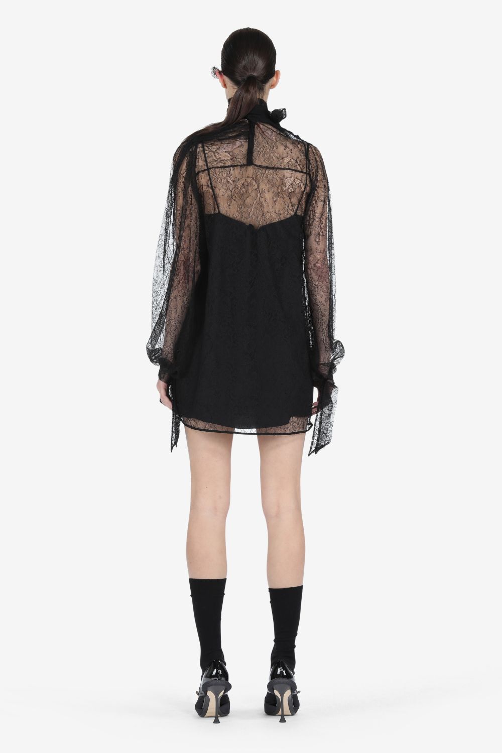 No. 21- Lace Mini Dress: Black