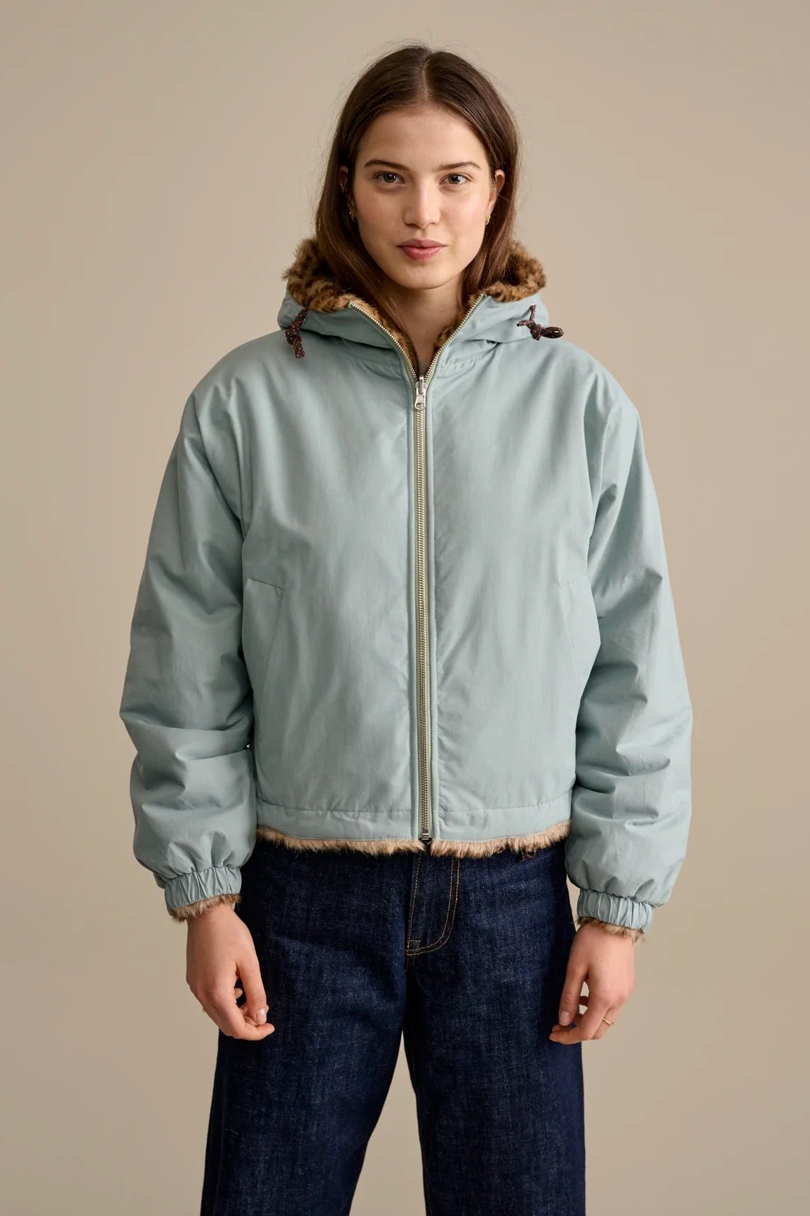 Bellerose- Loud Jacket: Rain Blue/ Animal Print