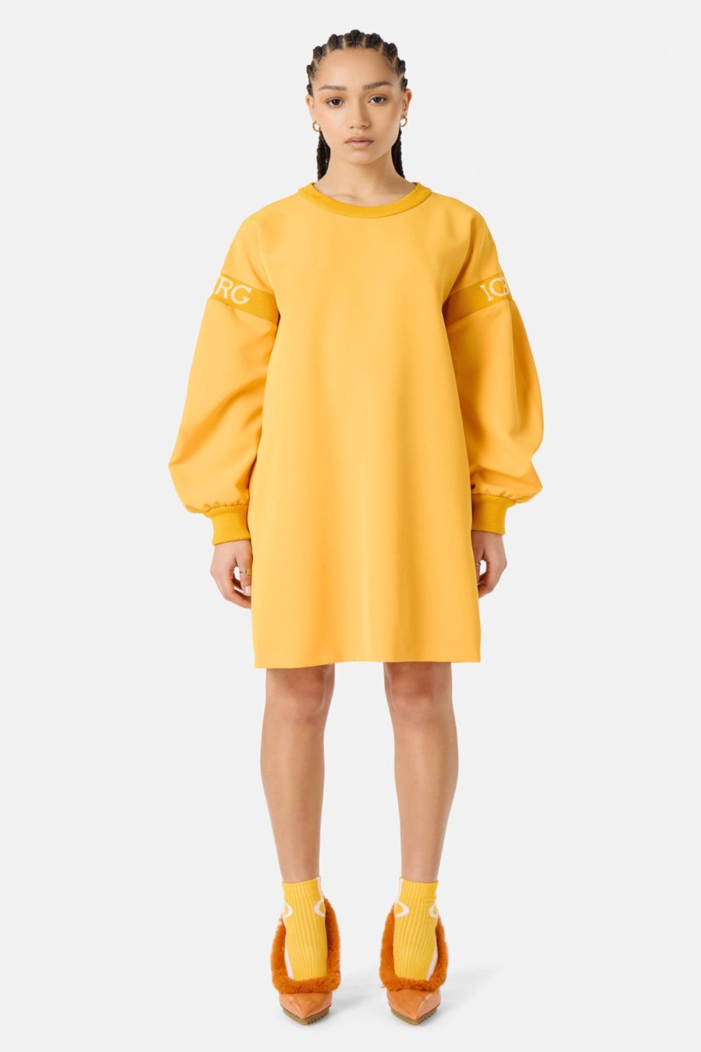 Iceberg- Long sleeve Dress: Deep Yellow
