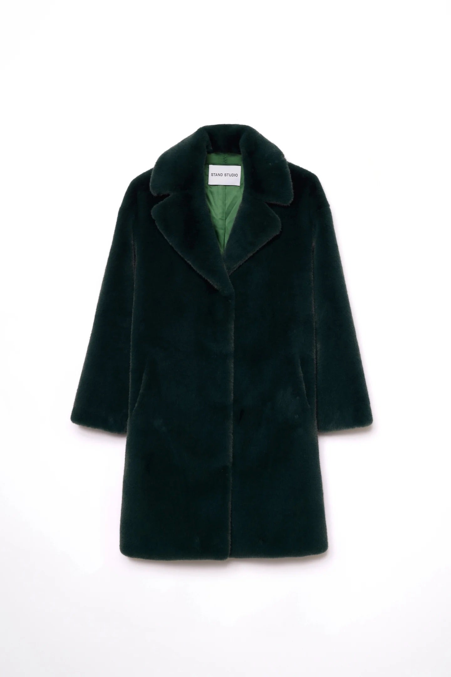 Stand Studio - Camille Cocoon Coat: Moss Green