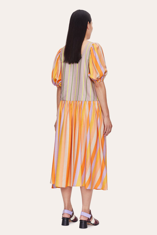 Stine Goya - Amelia Dress: Sunset and Lime Stripe