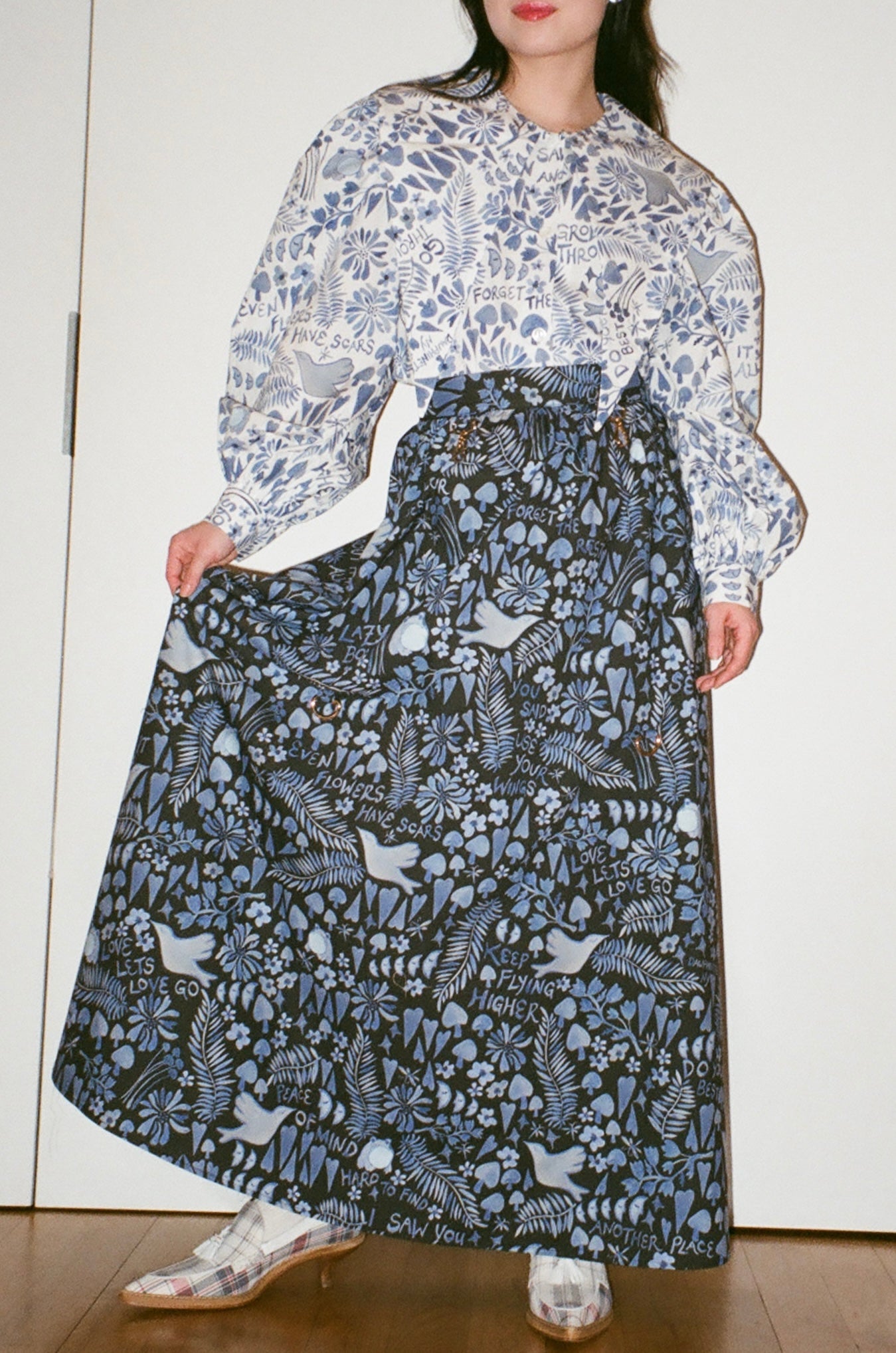 Dauphinette - Hitched Skirt: Lazy Boy Floral