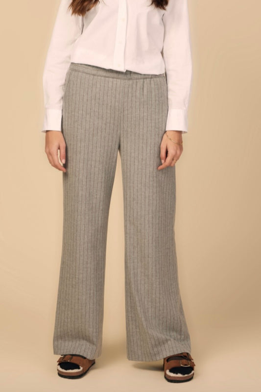 Diega - Pompo Pants: Grey Pinstripe
