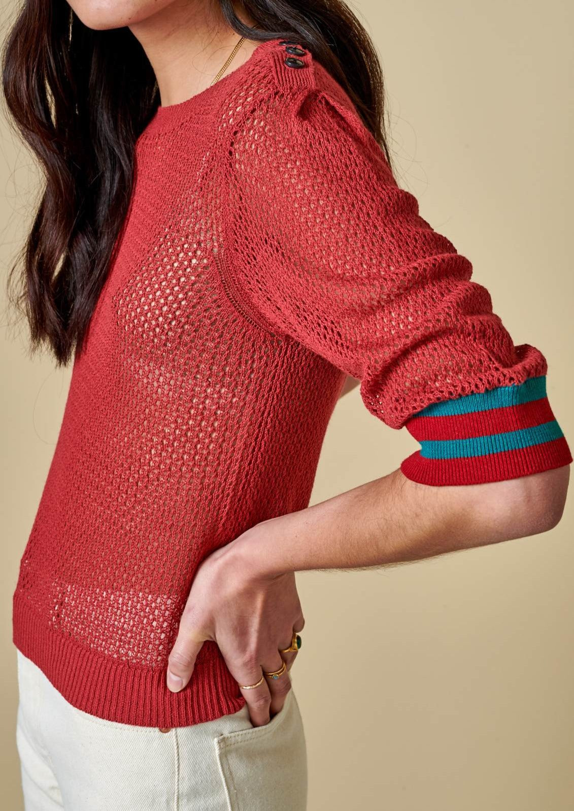 Bellerose - Dohy Sweater Tee: Red Dahlia - ouimillie