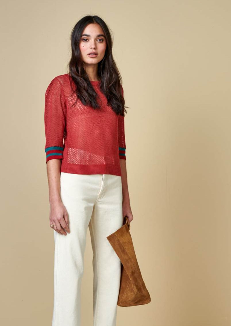 Bellerose - Dohy Sweater Tee: Red Dahlia - ouimillie