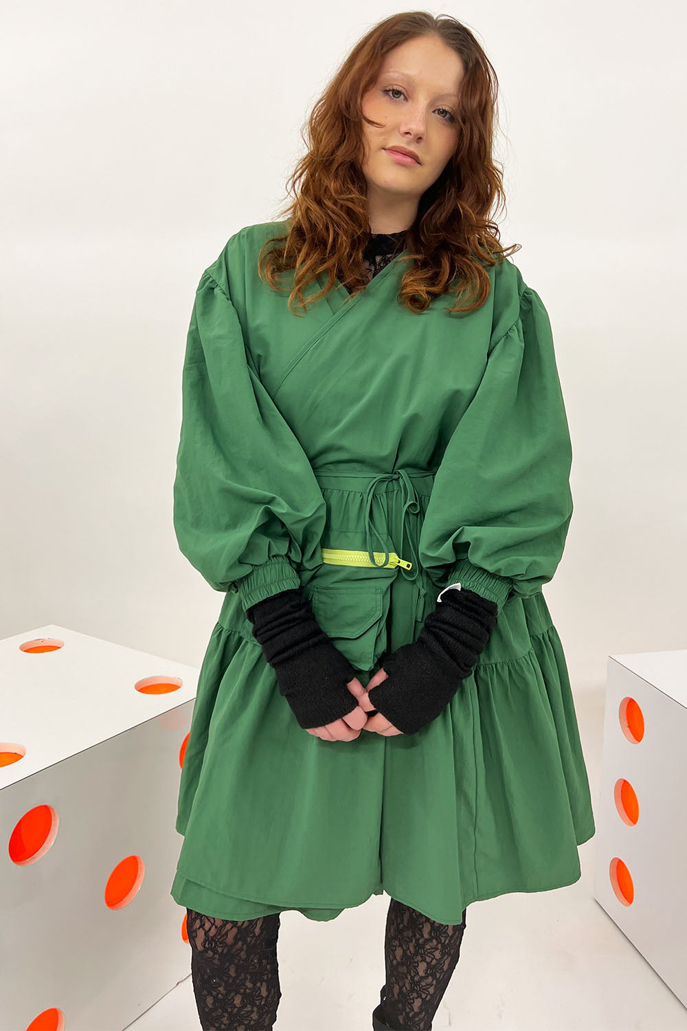 KkCo - Utility Wrap Dress: Algae