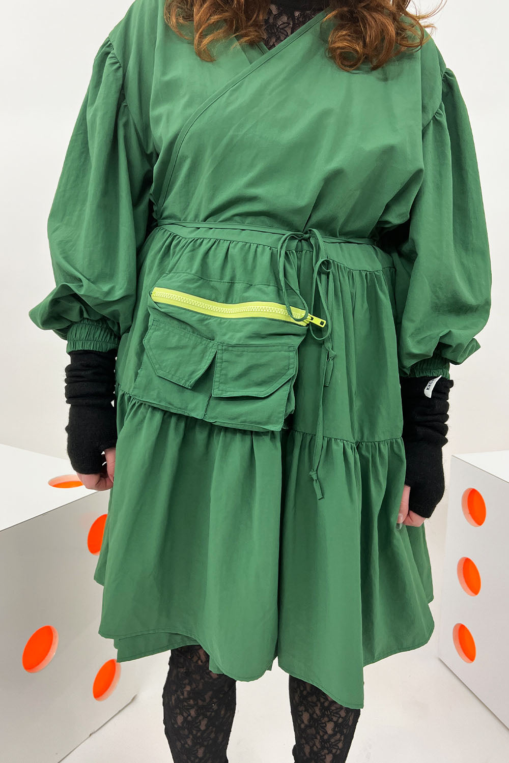 KkCo - Utility Wrap Dress: Algae