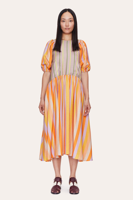 Stine Goya - Amelia Dress: Sunset and Lime Stripe