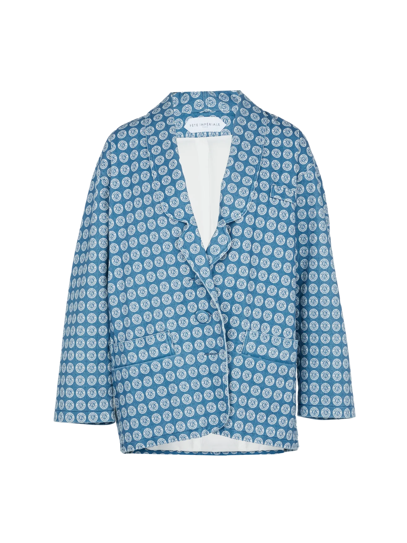 Fete Imperiale - Feraud Tailored Jacket: Blue & White Blason
