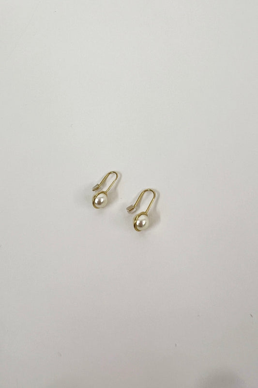 Cyril- Medium Moon Fishook Earrings: Akoya Pearls