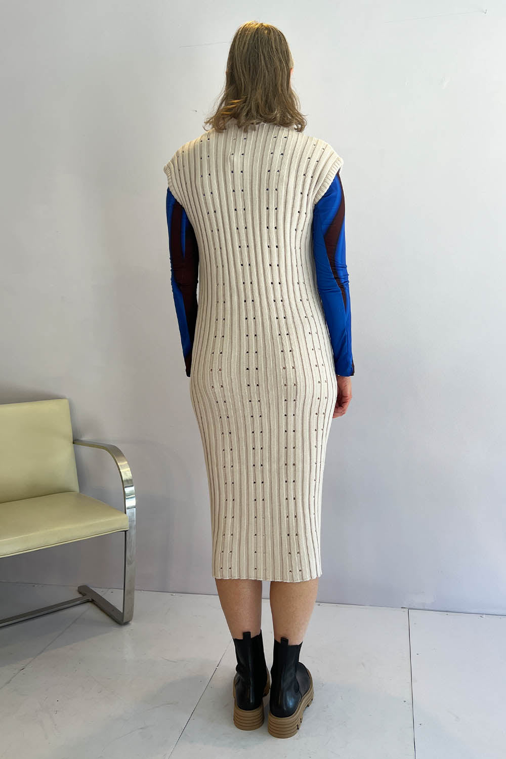 Le Cavalier - Loop Knit Dress: Beige