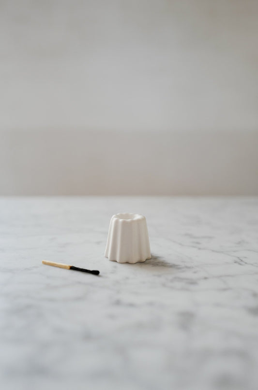 OVO Things - Porcelain Canele Candle Holder: Matte White