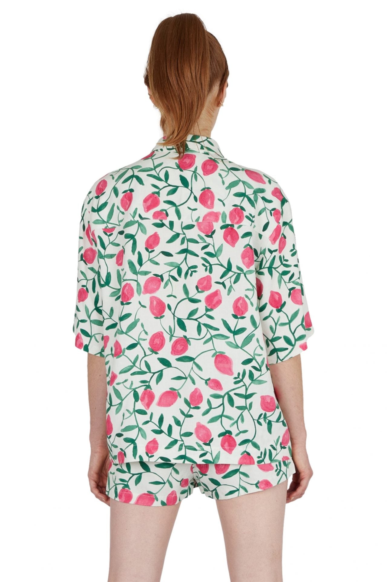 Benjamin Benmoyal - Short Sleeve Printed Shirt: Green/Pink