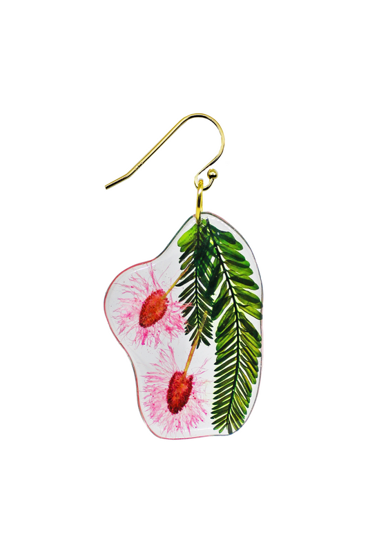 Dauphinette - Rosy Wishbone Flower Earring: Gold