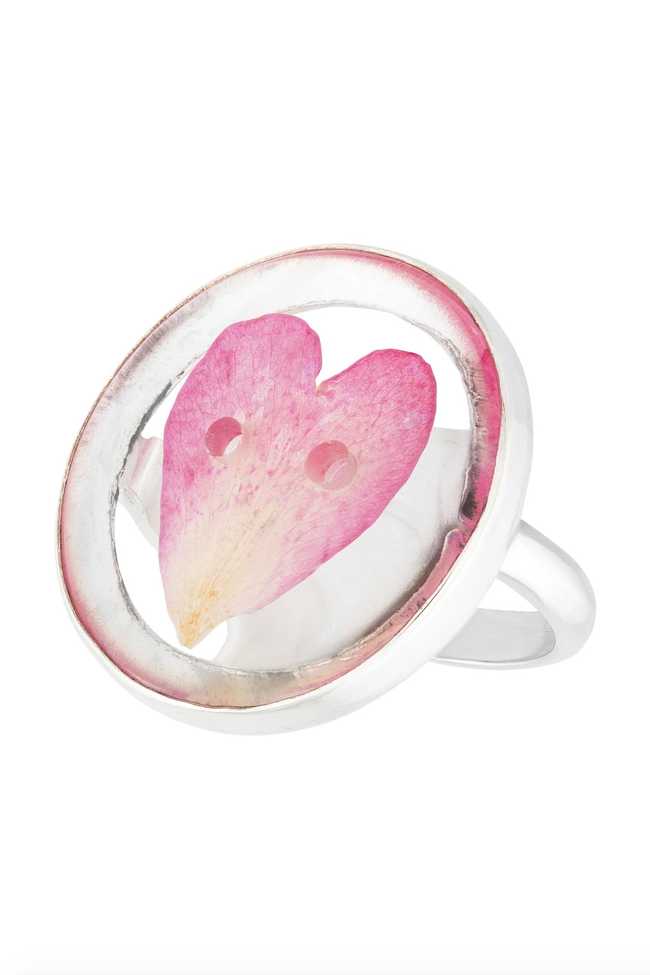 Dauphinette - Heart Rose Petal Baby Button Ring