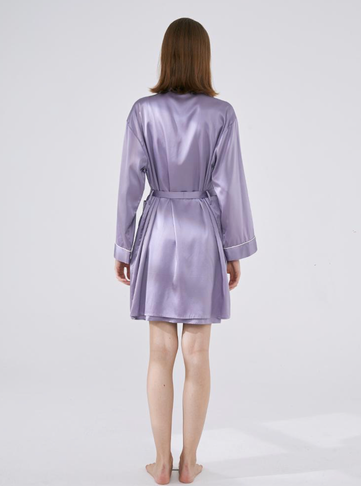 Not Just Pajama - French Style Silk Robe : Lilac