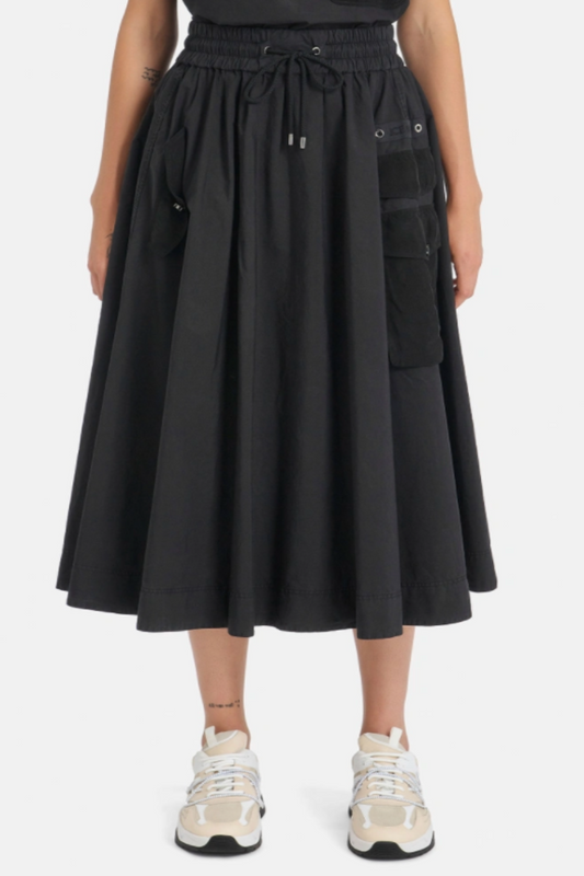 Iceberg - Flared Skirt with Pockets: Black