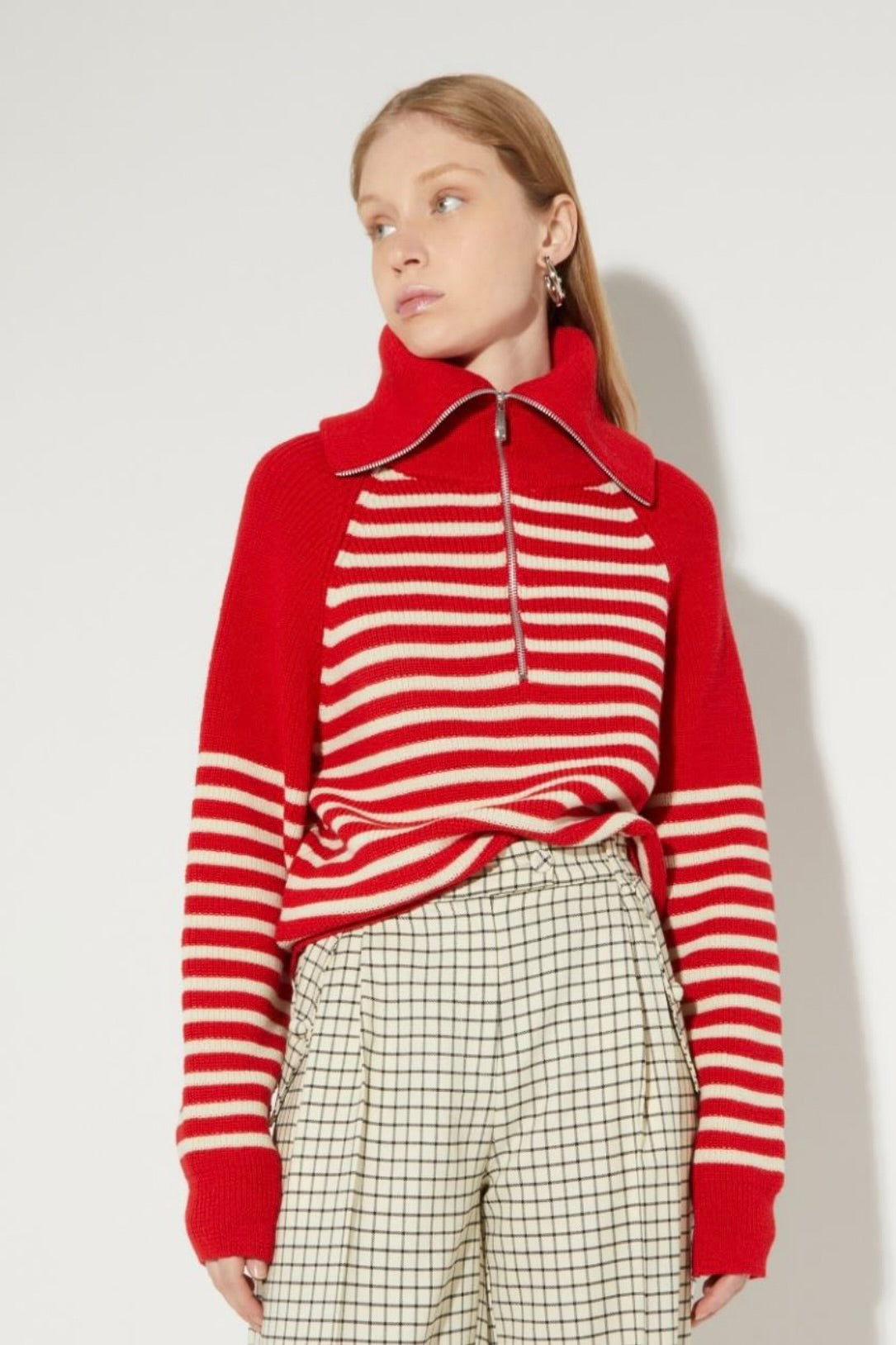 CO|TE- Tilde Sweater: Red/ Cream Stripes