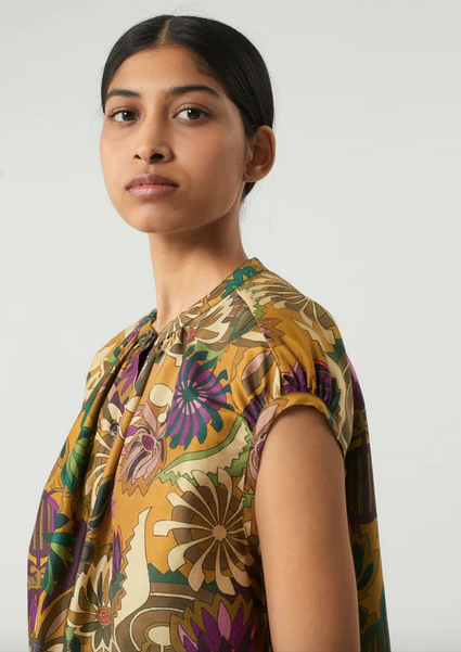 Soeur - Voisine: Multi-colored print silk shirt