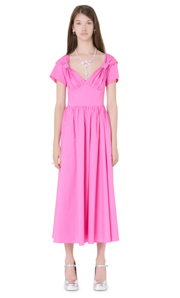 Vivetta - Midi Poplin Dress: Fuchsia