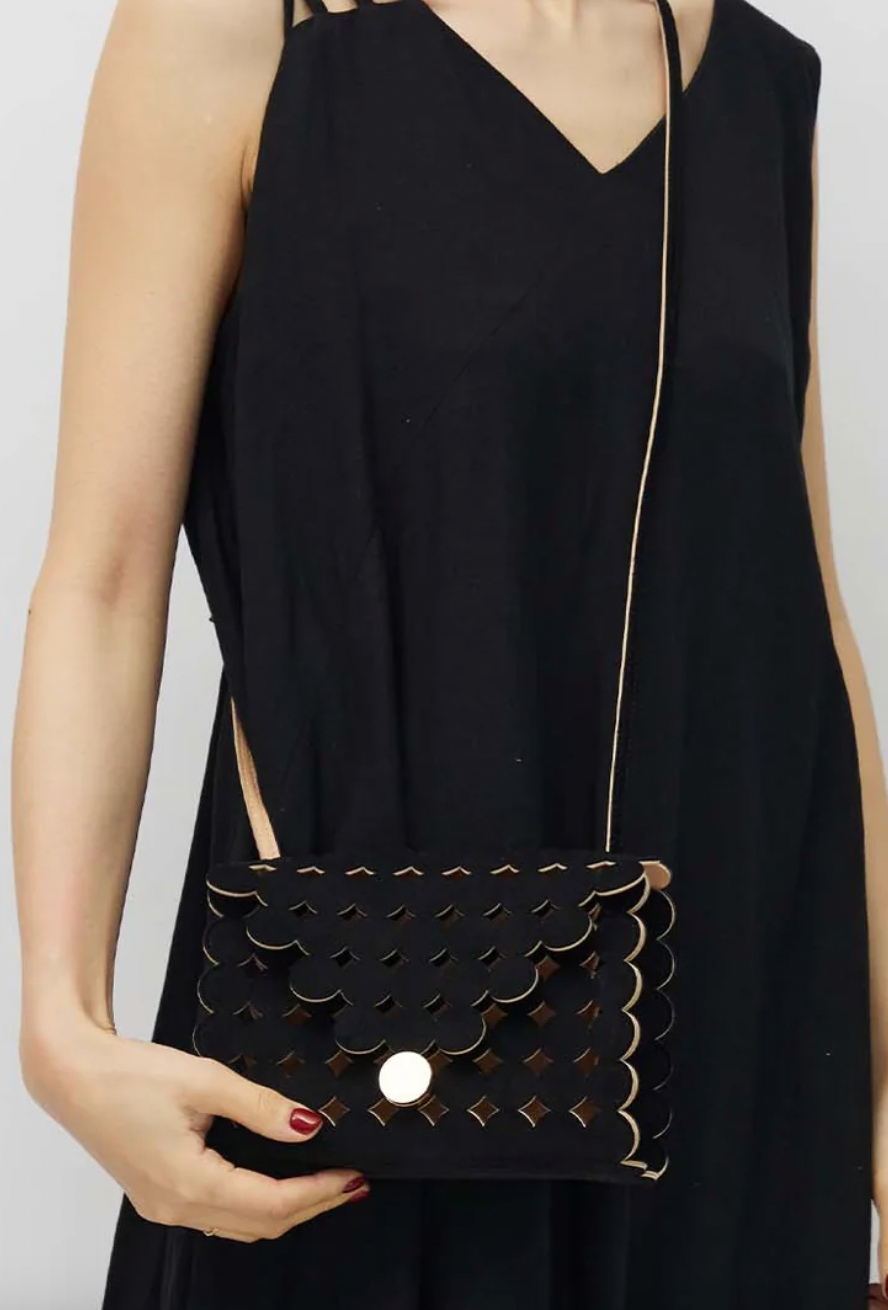 Mary Al Terna - Moon Shoulder Bag: Black