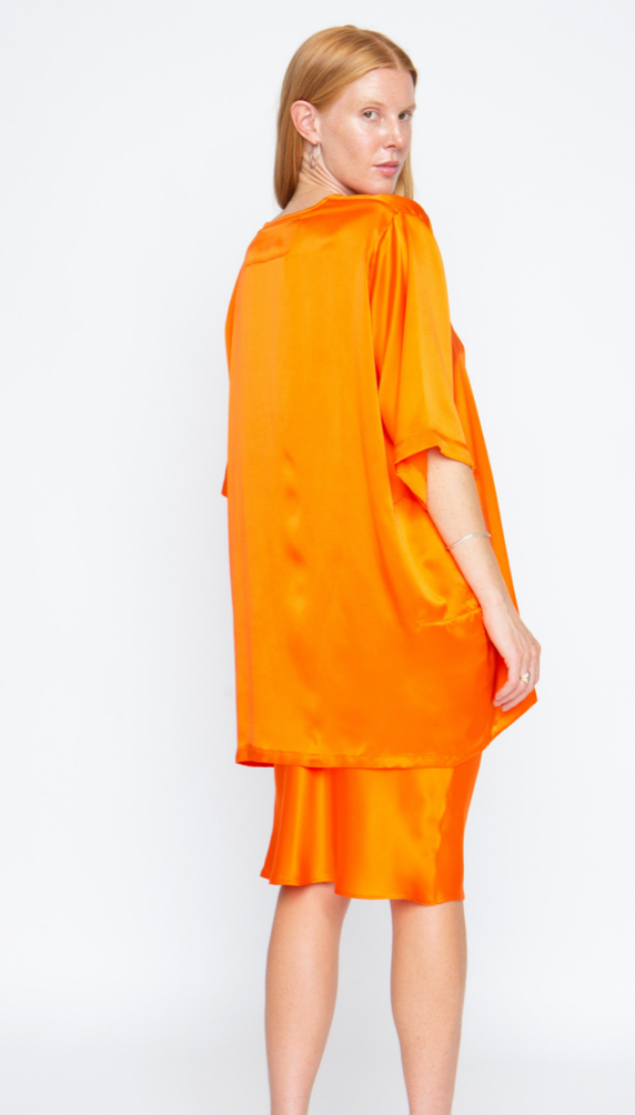 Lily Forbes - Sophia Bias Skirt: Tangerine