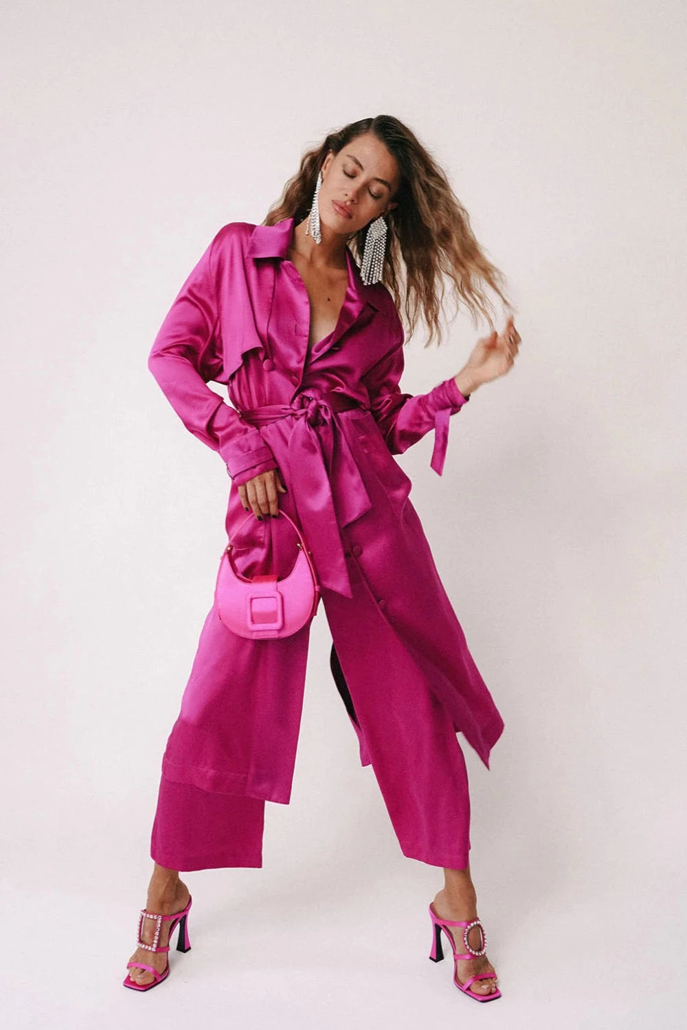 Fete Imperiale - Cyrille Trench Coat: Fuchsia