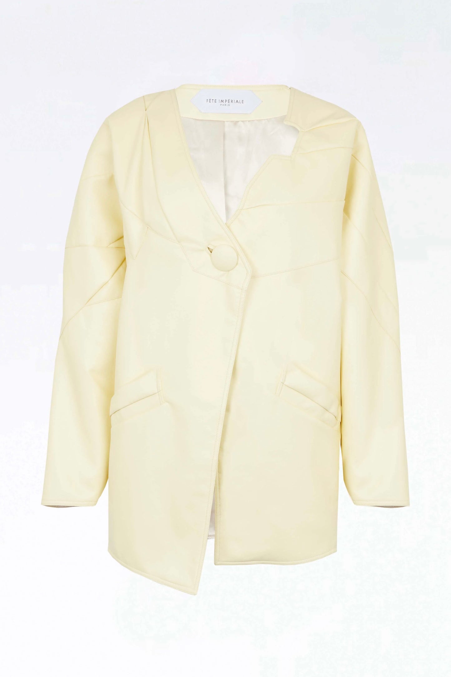 Fête Impériale - Cesari Jacket: Pale Yellow Recycled Leather