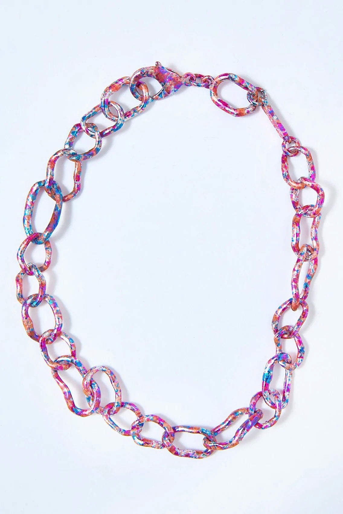 Collina Strada - Crushed Chain Necklace: Rainbow Polka Party