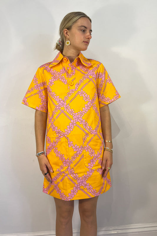 Manoush - Anemone Dress: Orange & Pink
