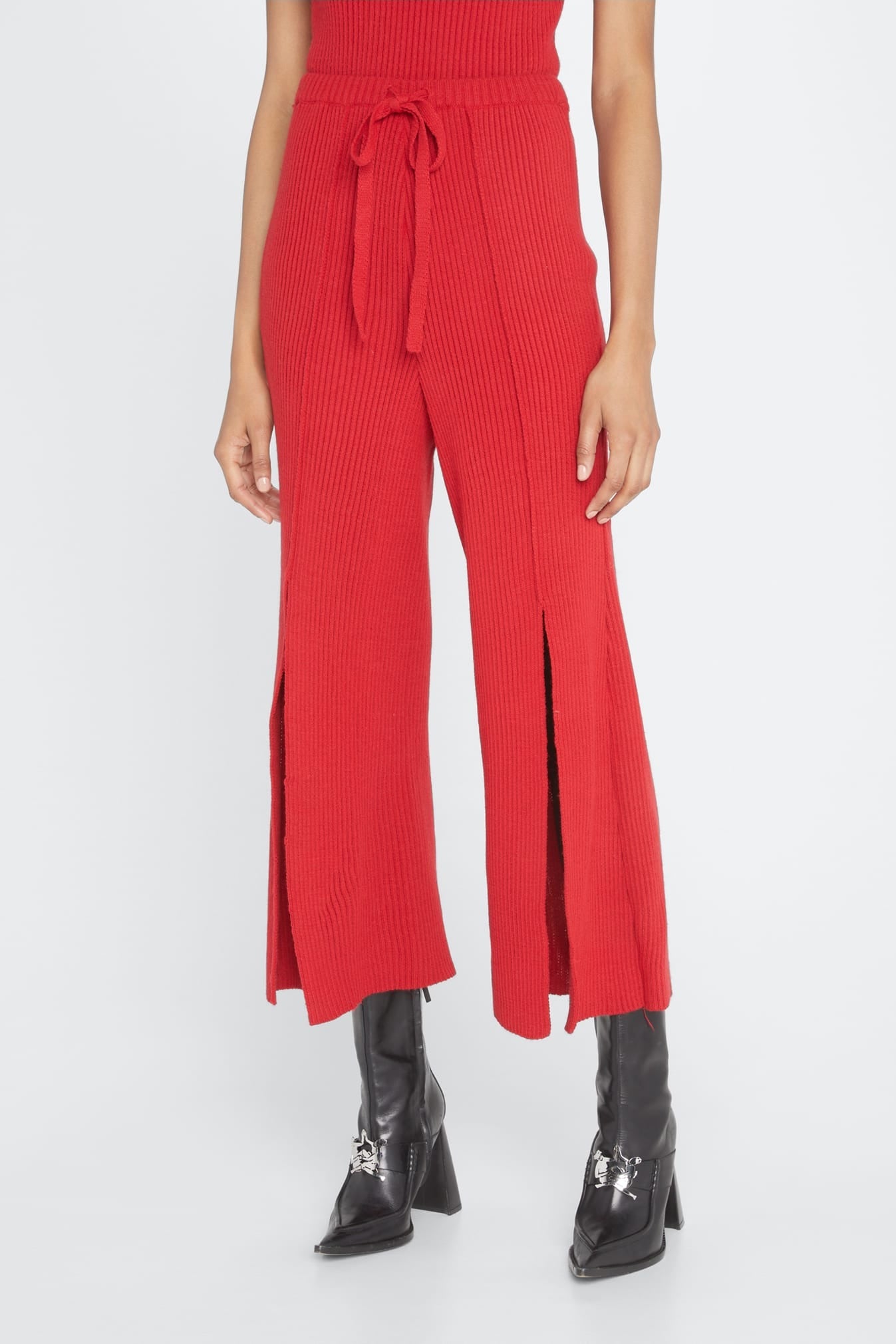 Thebe Magugu- Split Front Trousers: Red