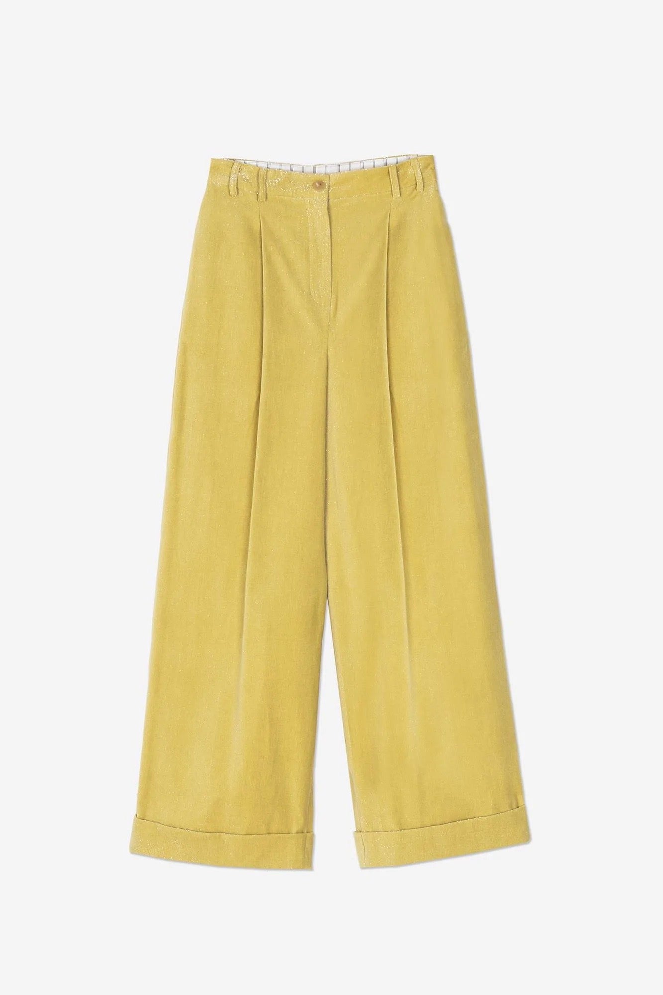 Alysi - Corduroy Sparkle Trousers: Yellow
