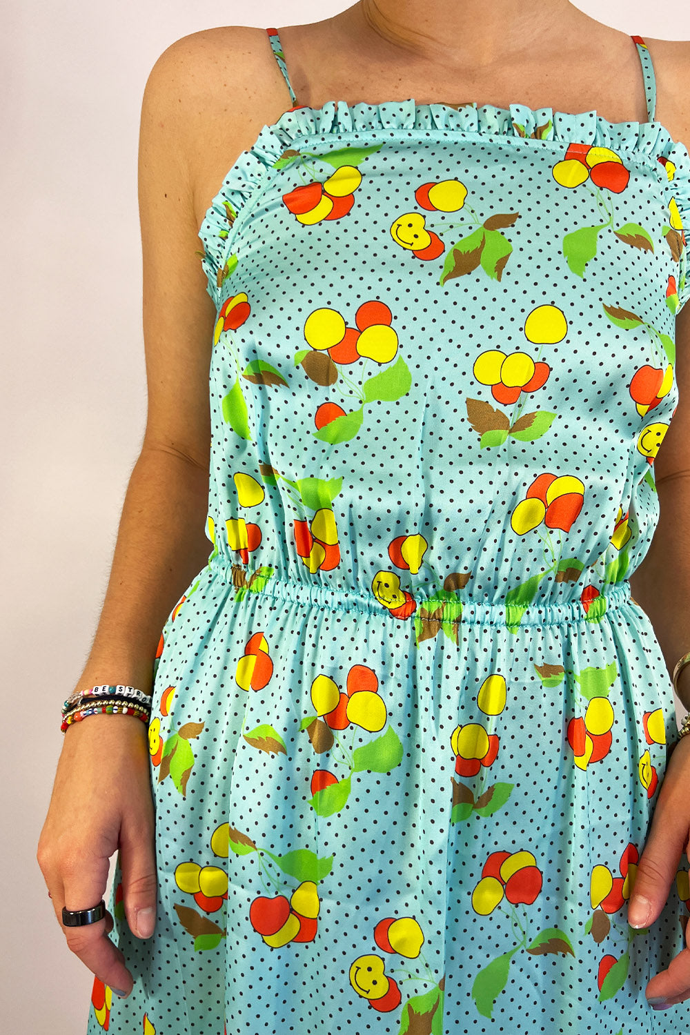 Manoush - Smiley Cherry Dress: Turquoise