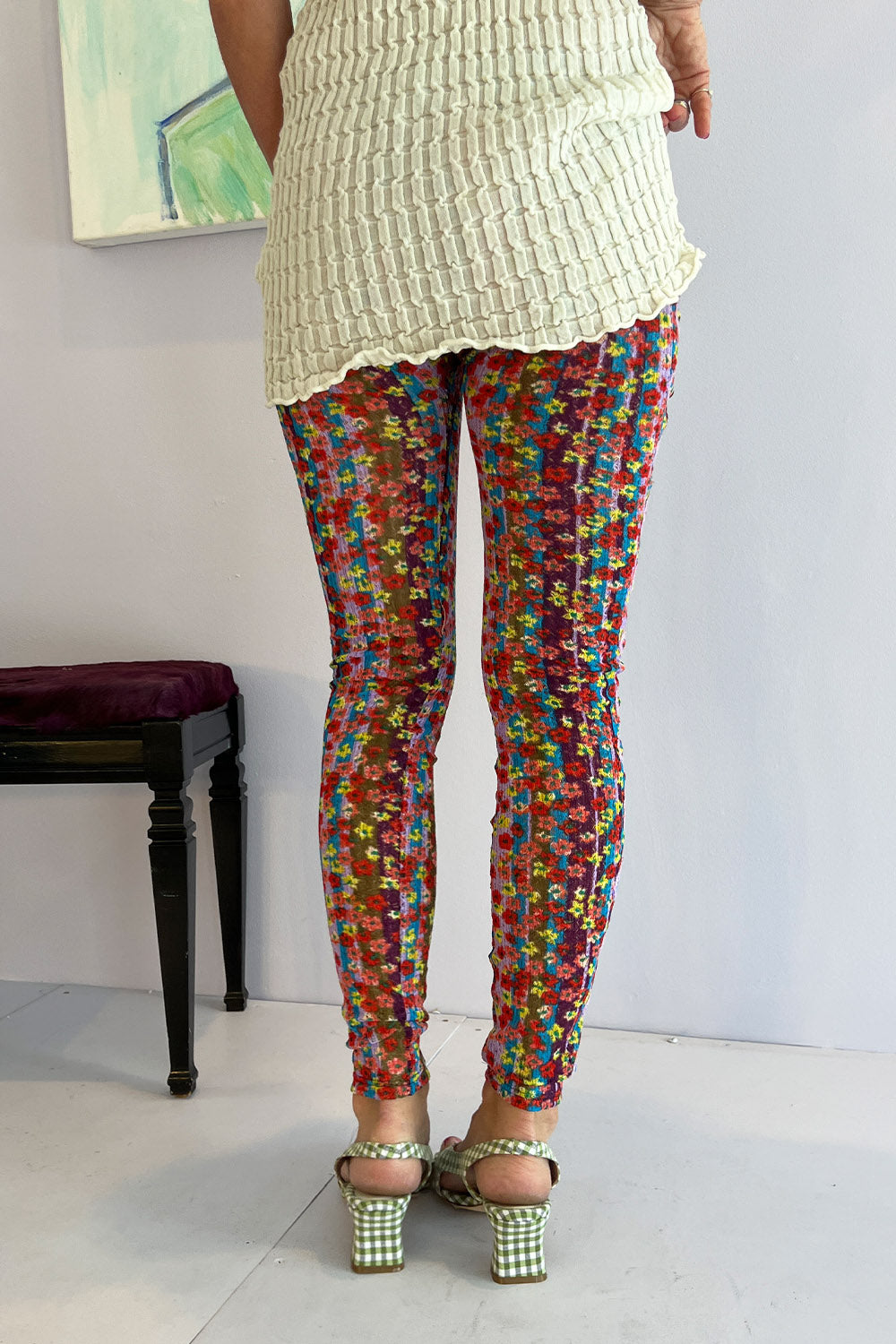 Collina Strada - Sequin Legging: Flower Stripe