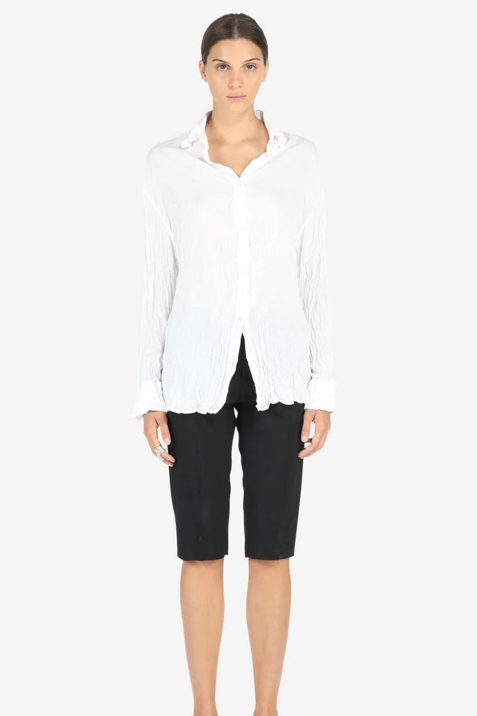 No. 21 - Longsleeve Crinkled Shirt: White