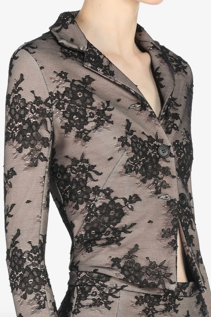 No. 21 - Tailored Lace Jacket: Black