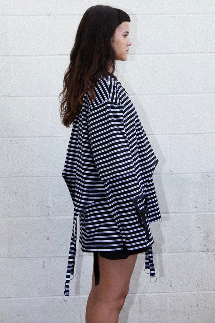 Kkco - Annika Garter Tee: Striped Black