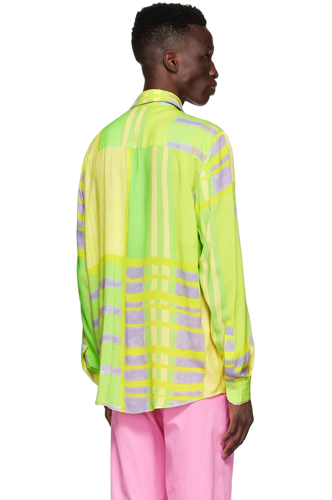 Collina Strada - Convention Button Up: Lime Plaid