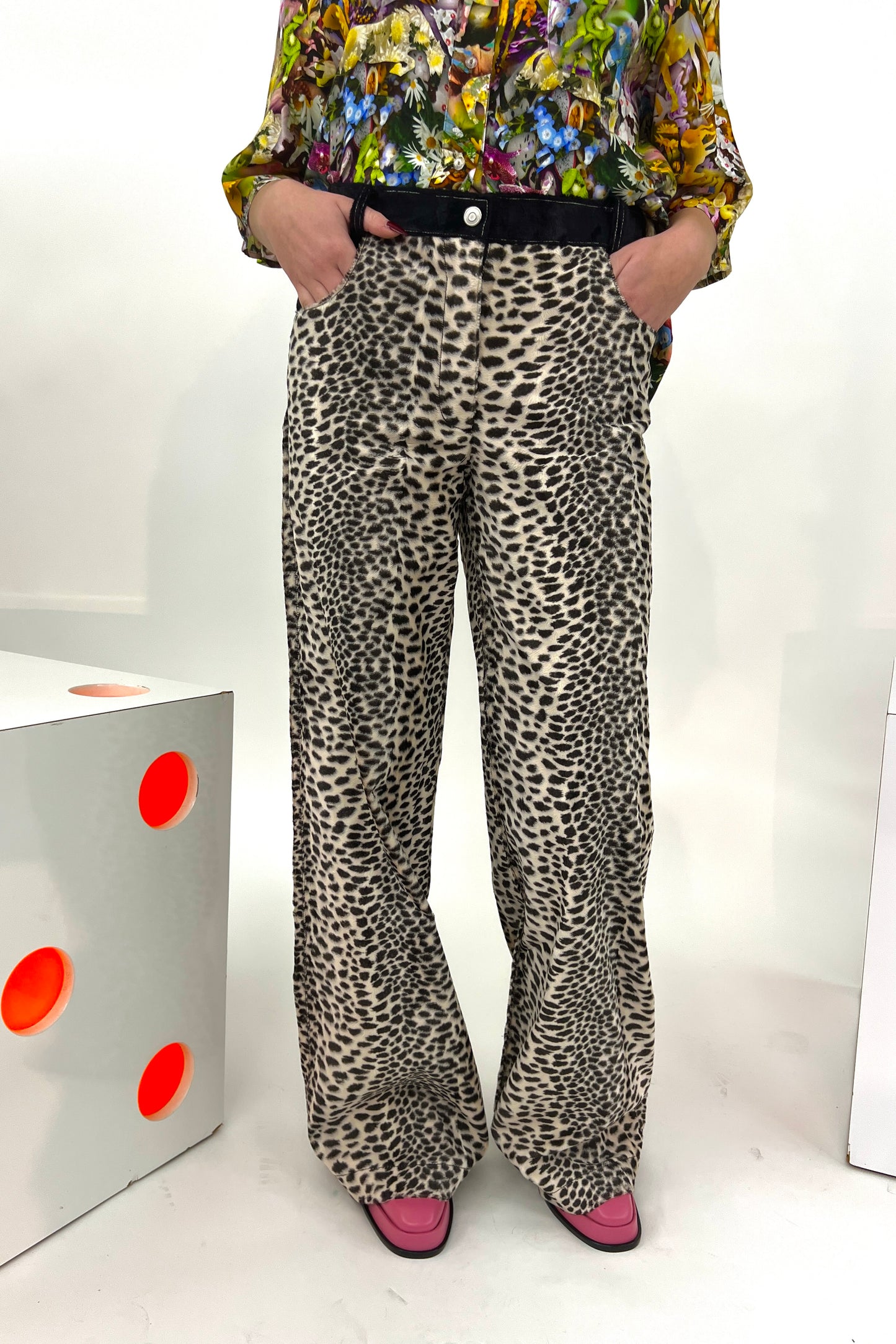 Marco Rambaldi - Animalier Velvet Trousers: Cheetah