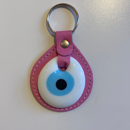 Evil Eye Pink Keychain