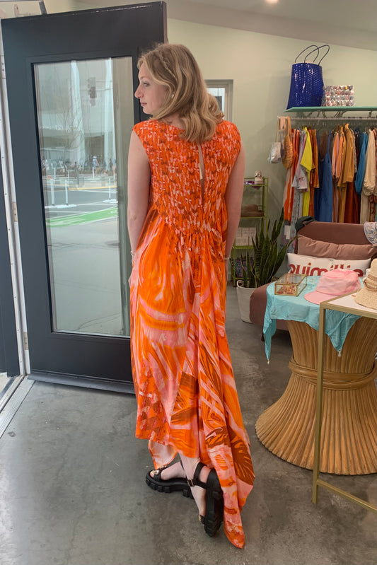 Collina Strada - Dara Dress: Orange Butterfly