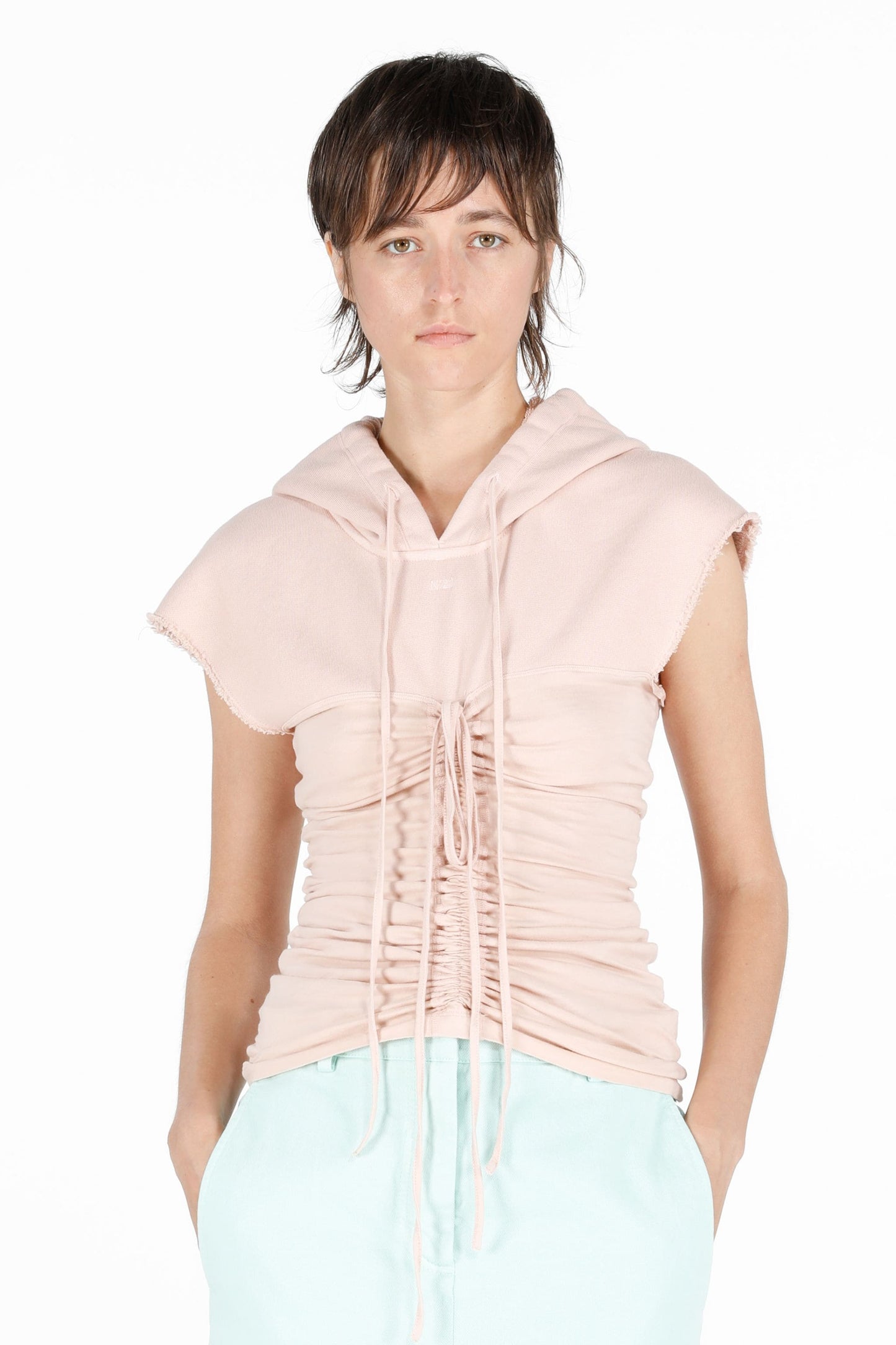 No. 21 - Ruched Sweatshirt Top: Pink