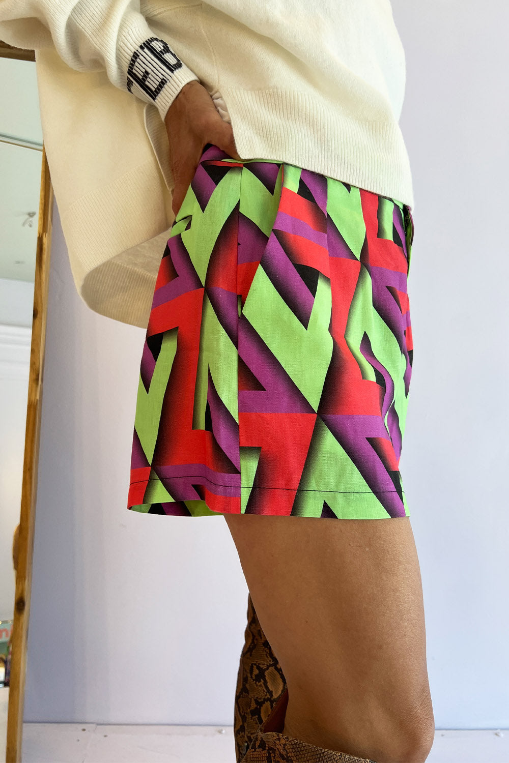 Rachel Comey - Stacatto Shorts: Green Multi