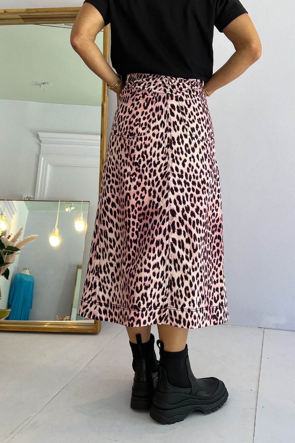 Manoush - Panthere Skirt: Pink & Black
