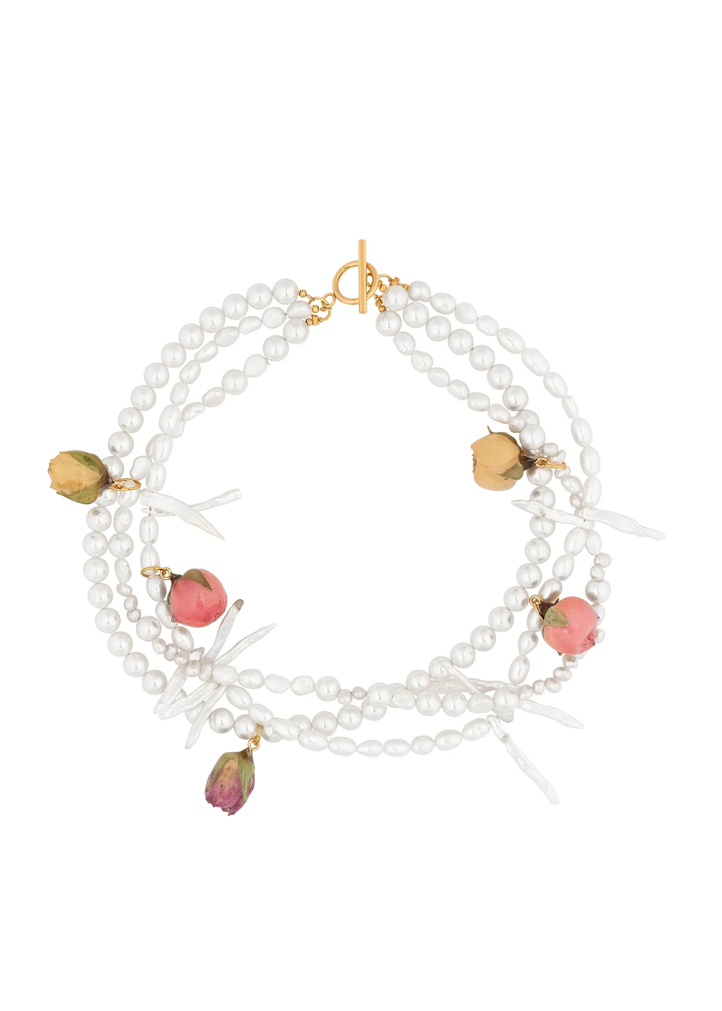 Dauphipnette - Rosewater Triple Strand Necklace: Ivory