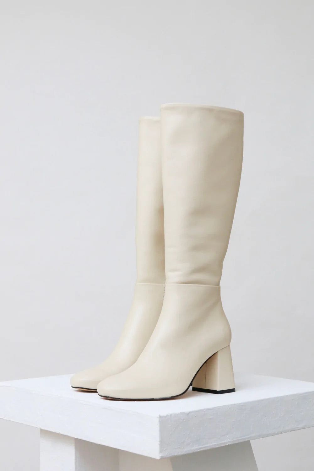Souliers Martinez - Quitana Calf Leather High Boots: White