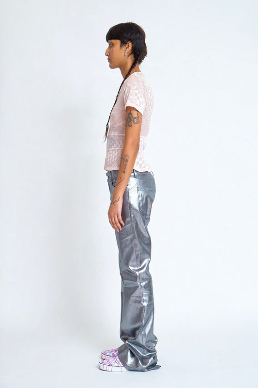 Collina Strada - Flare Pants: Silver